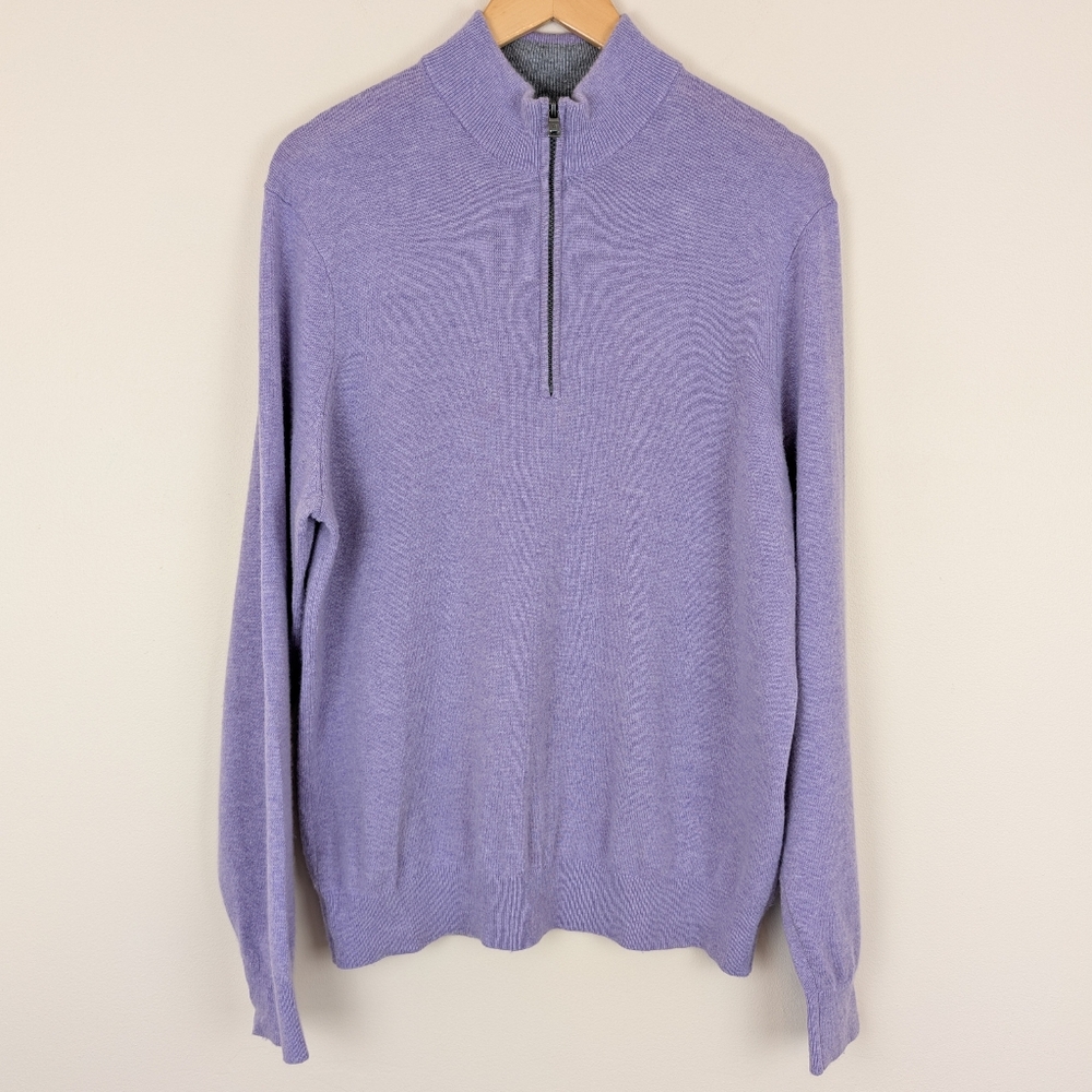 Dunning Golf Lagmore 1/4 Zip Wool & Cashmere Blend Pullover Sweater